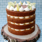 4 tier gin and tonic cake with lemon and thyme decoration