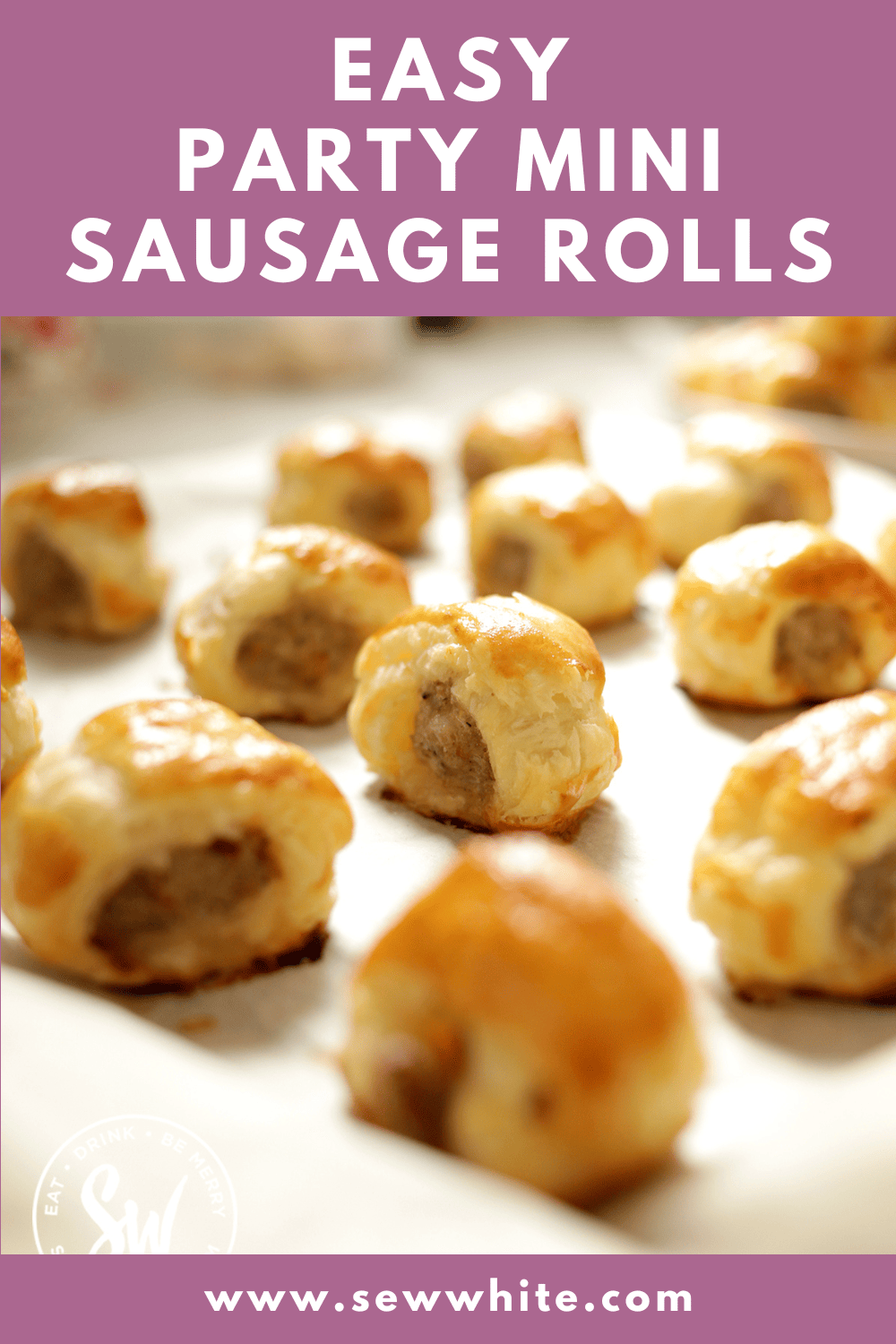 Mini Sausage Rolls in the oven - Sew White