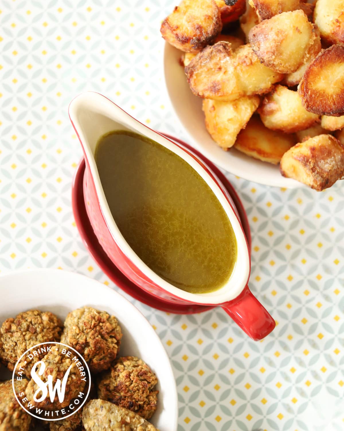 How To Make Gravy From Drippings and roast juices Sew White